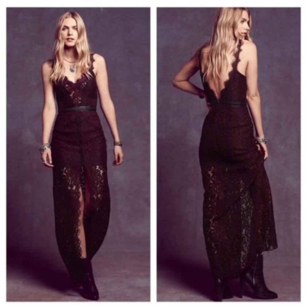 Free People Lacey Column Maxi Dress Sz 4